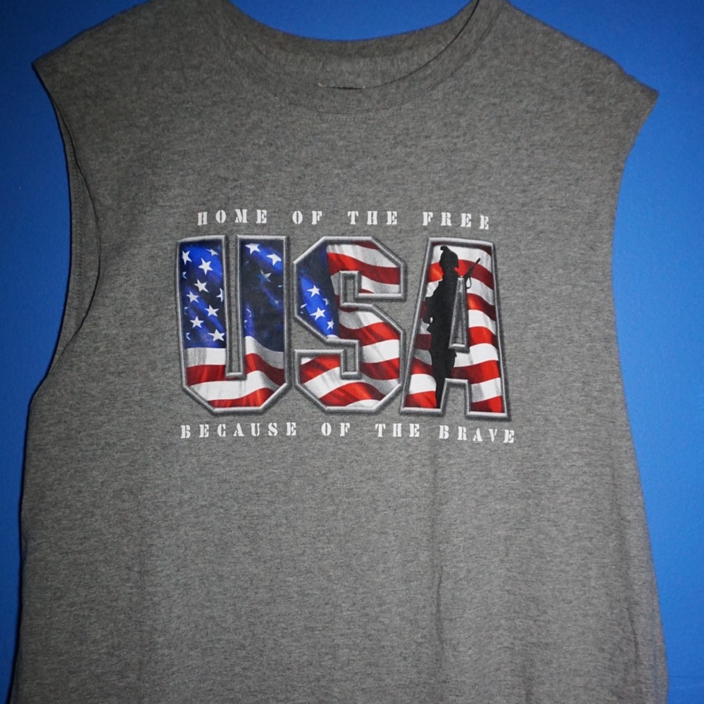 Home of the brave cut sleeve T-shirt